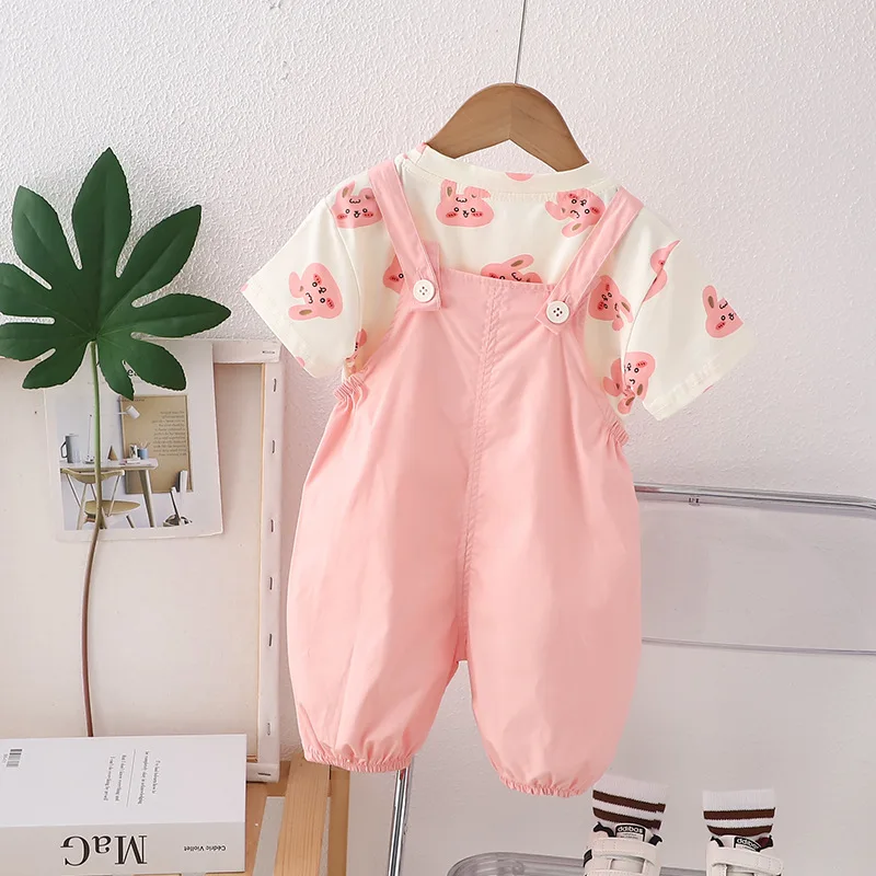 Conjunto de ropa de verano para bebés y niñas, camiseta y pantalones cortos, chándal infantil de dibujos animados, 2 uds./Set - imagen 5