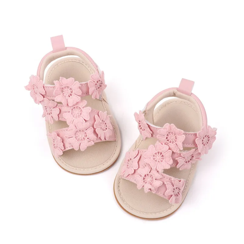 Sandalias transpirables antideslizantes para bebé con flores - imagen 2