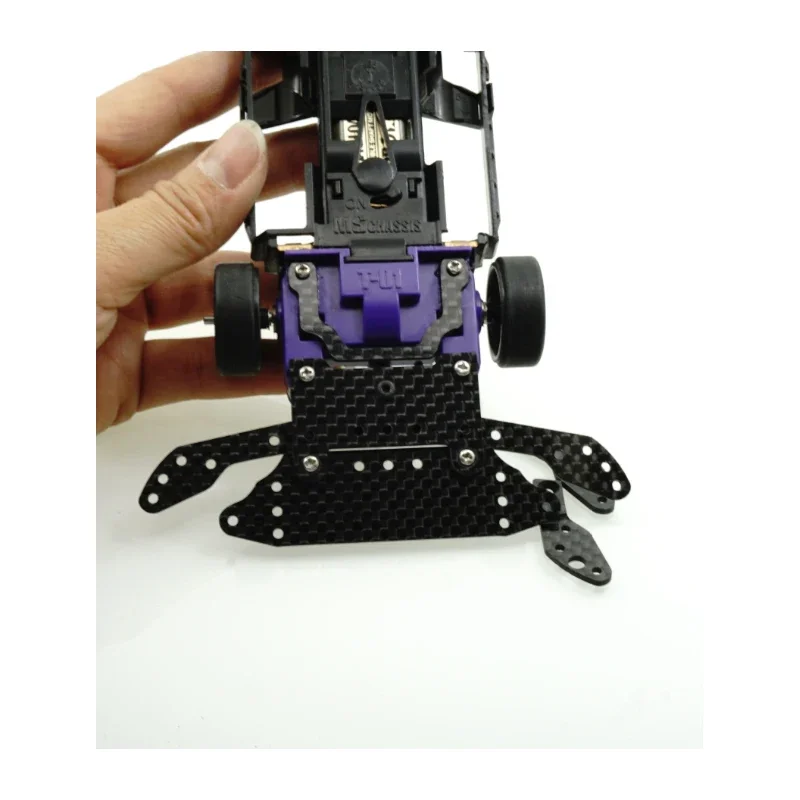Mini 4wd karbon pivot seti salıncak balık araba parçaları MS şasi tam kaporta karbon arka tam fren geniş fren ayarı - imagen 3