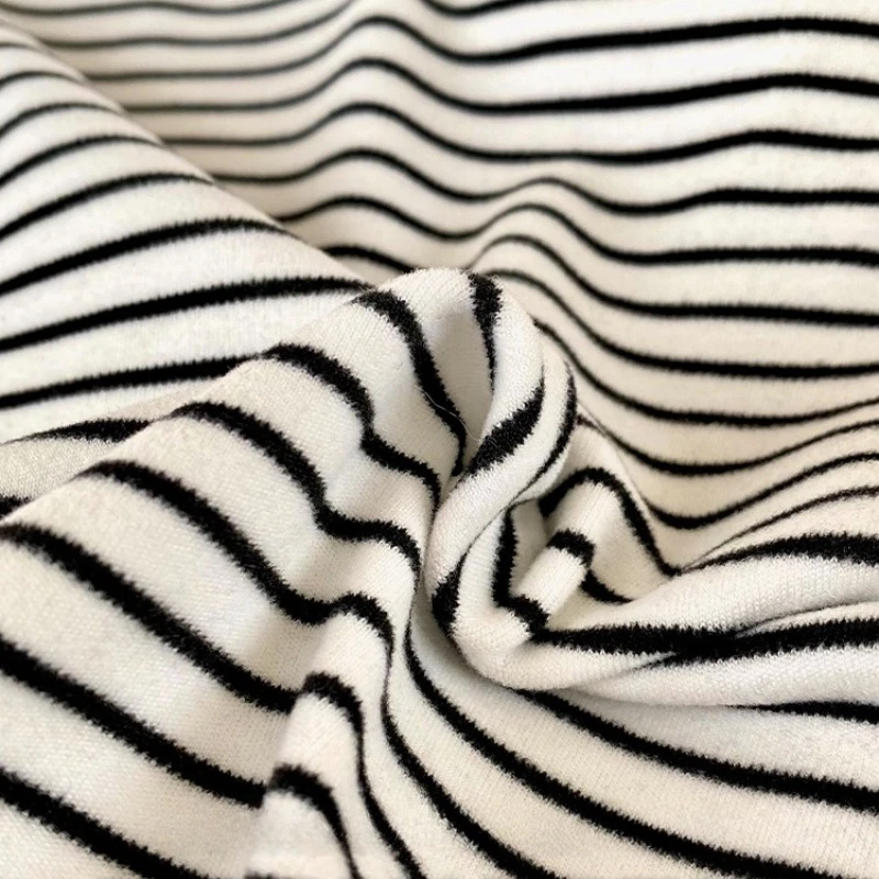 Capa base de cuello alto a rayas para mujer, camiseta de manga larga cepillada gruesa ajustada para otoño/invierno, Top versátil de Halloween - imagen 5