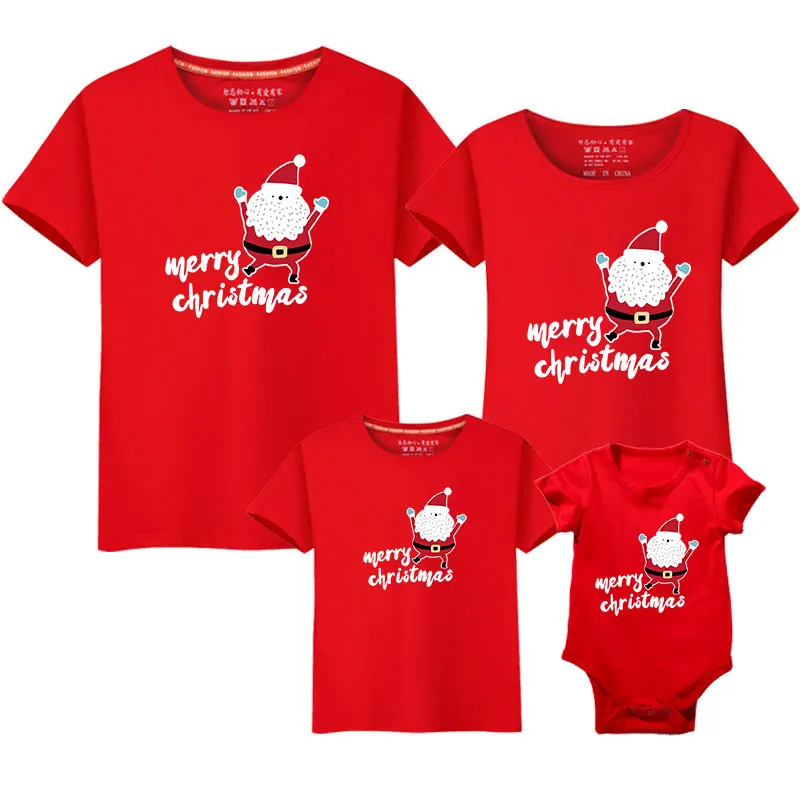 Traje familiar de Navidad para papá, mamá, bebé, conjuntos a juego, camiseta de manga corta para madre e hija, padre e hijo
