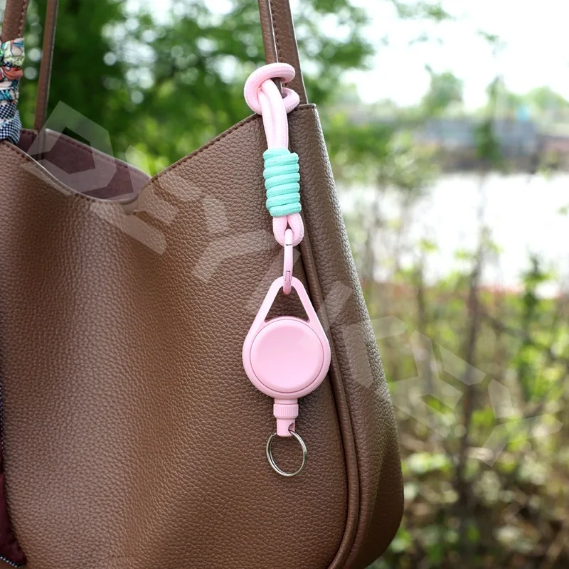 Soporte de Cable antipérdida multifuncional con cuerda para muñeca, llavero retráctil, cerradura de puerta, soporte de tarjeta de identificación con hebilla retráctil - imagen 4