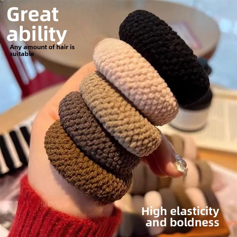 Nuevo lazo para el cabello con textura fina, muy elástico, sin costuras, grueso y ensanchado, elegante y sencillo accesorio para el cabello con cola de caballo