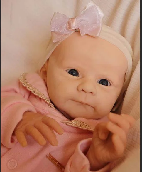 NPK 19 ''hechas a mano de alta calidad sin terminar sin pintar DIY piezas de muñecas Reborn Ayla tamaño recién nacido con cuerpo de tela - imagen 5