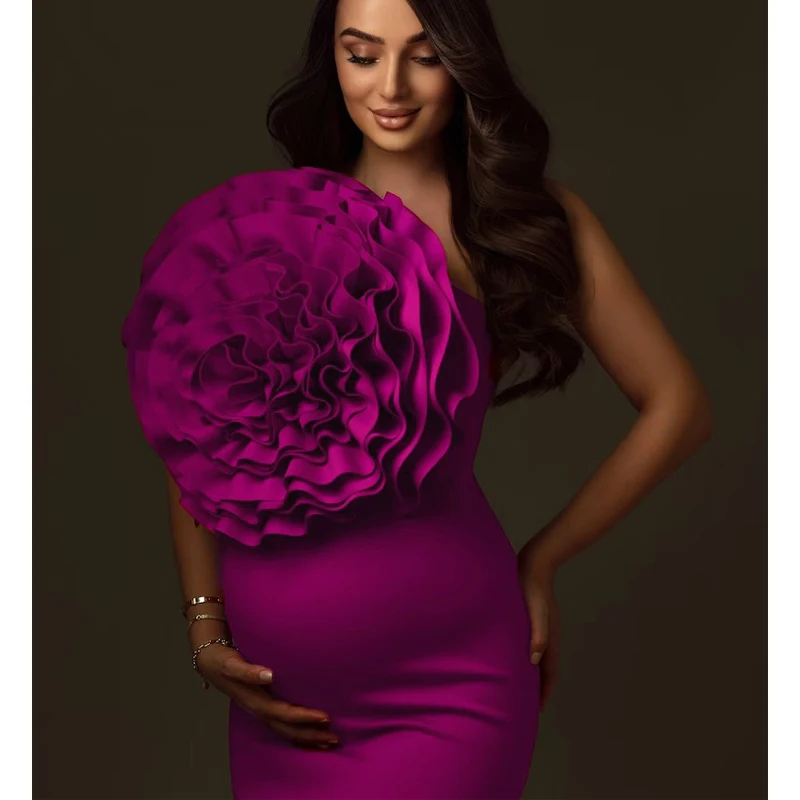 Vestido rojo maternidad para fotos de embarazo - imagen 5