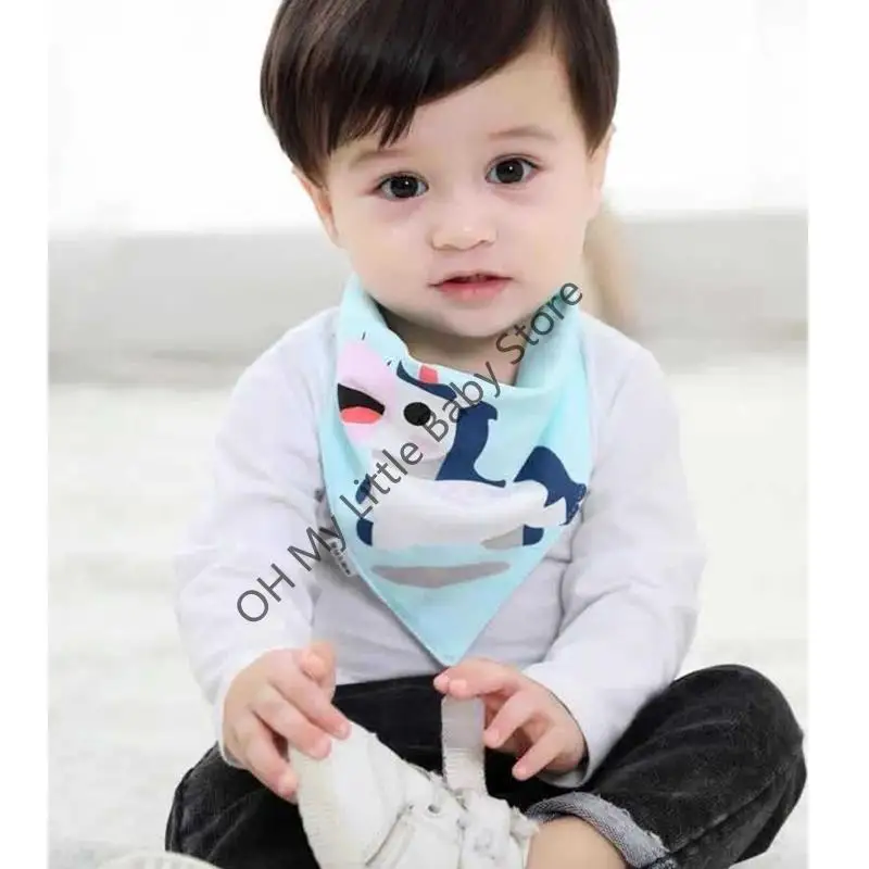 M76C 5 uds. Baberos para alimentación bebé, toalla para Saliva para bufandas triangulares, Bandana, Baberos algodón suave, - imagen 2