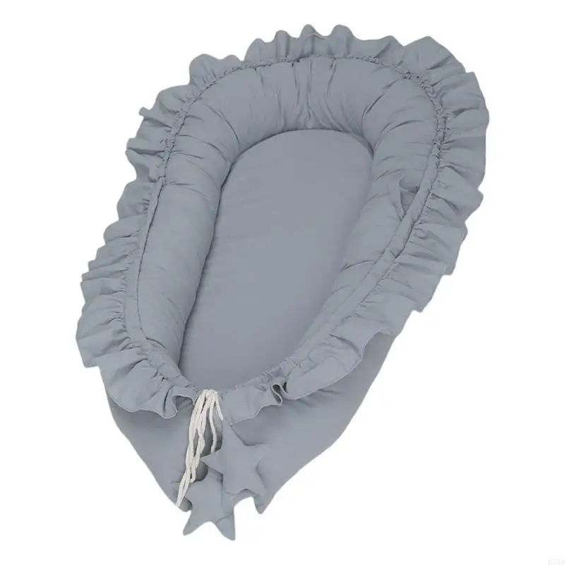 Tumbona D7YD para recién nacidos, cama para dormir algodón para niñas y niños, nido para bebés en cama, cojín, cuna - imagen 2