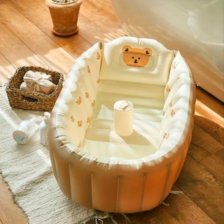 Ins-piscina interior inflable plegable portátil para niños, baño para bebé, cama suave para recién nacidos con cuentas para mascotas - imagen 3