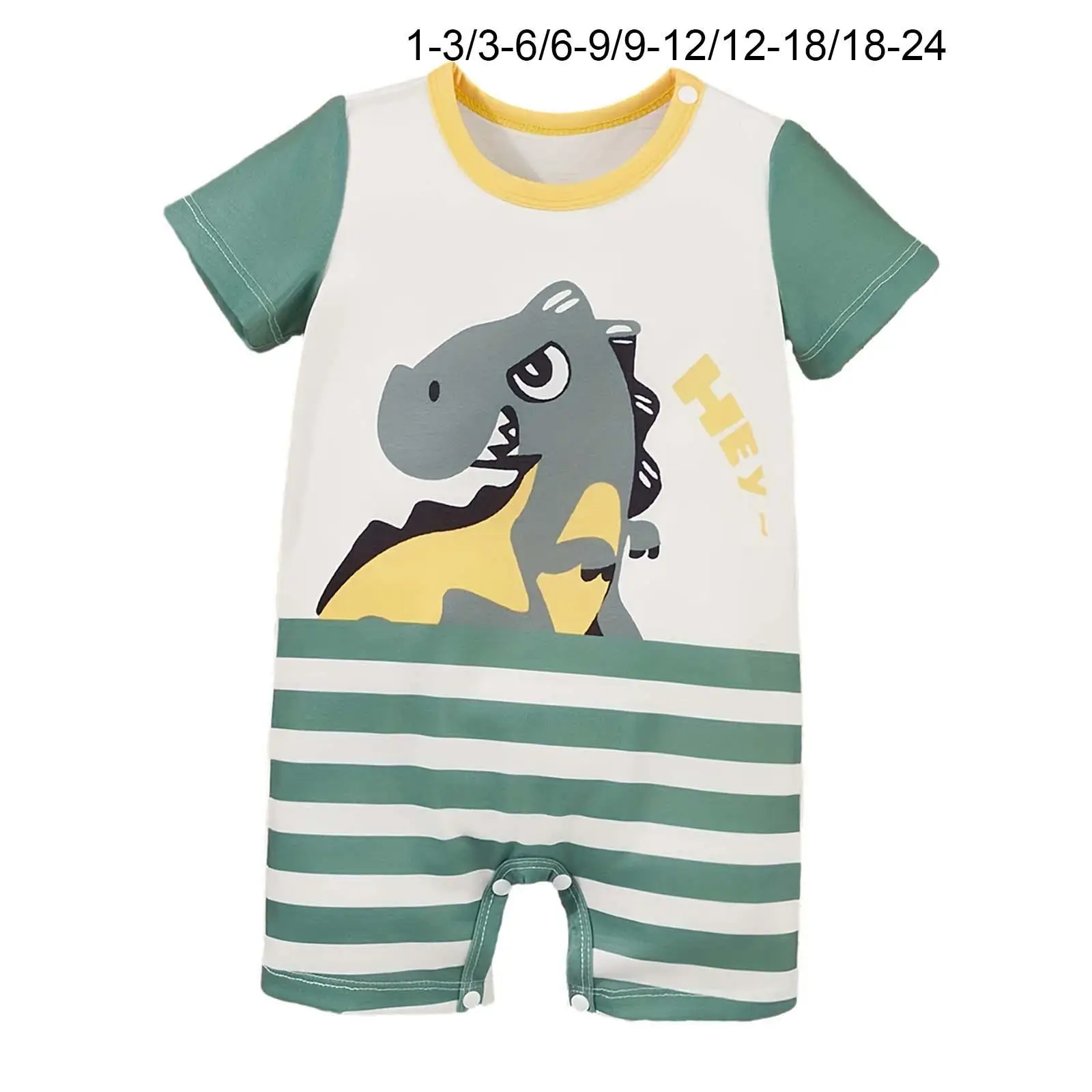 Infants Summer Button Jumpsuit Clothes Newborn Cartoon Pyjama Playsuit for Homewear Wedding Party Holiday Outdoor Birthday Party