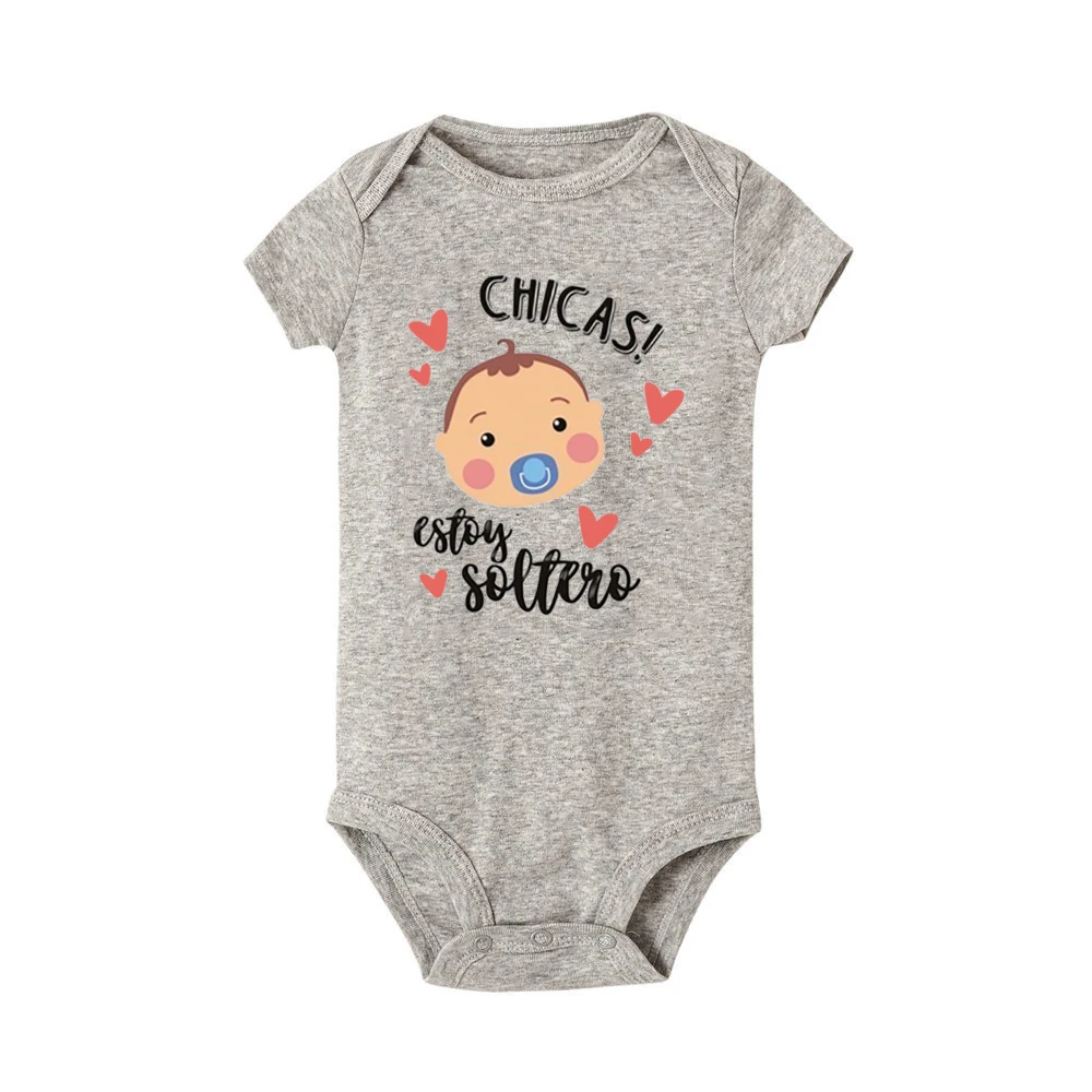 Pelele con estampado español divertido para bebé, mono de manga corta para bebé, traje bonito para recién nacido, ropa Unisex para niños y niñas - imagen 3
