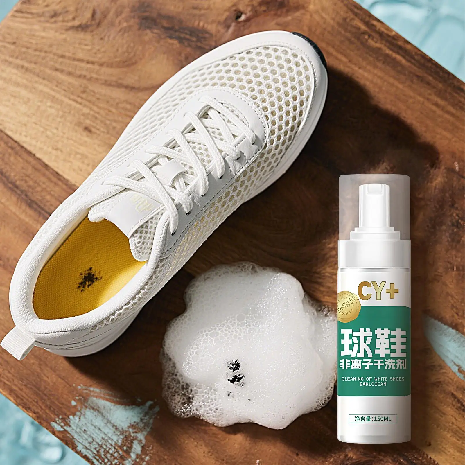 Espuma limpiadora de zapatos de 150ml, limpiador suave para zapatillas, desodorante en aerosol, juego de espuma de limpieza para adolescentes, deportes, hombres, interior y hogar - imagen 3