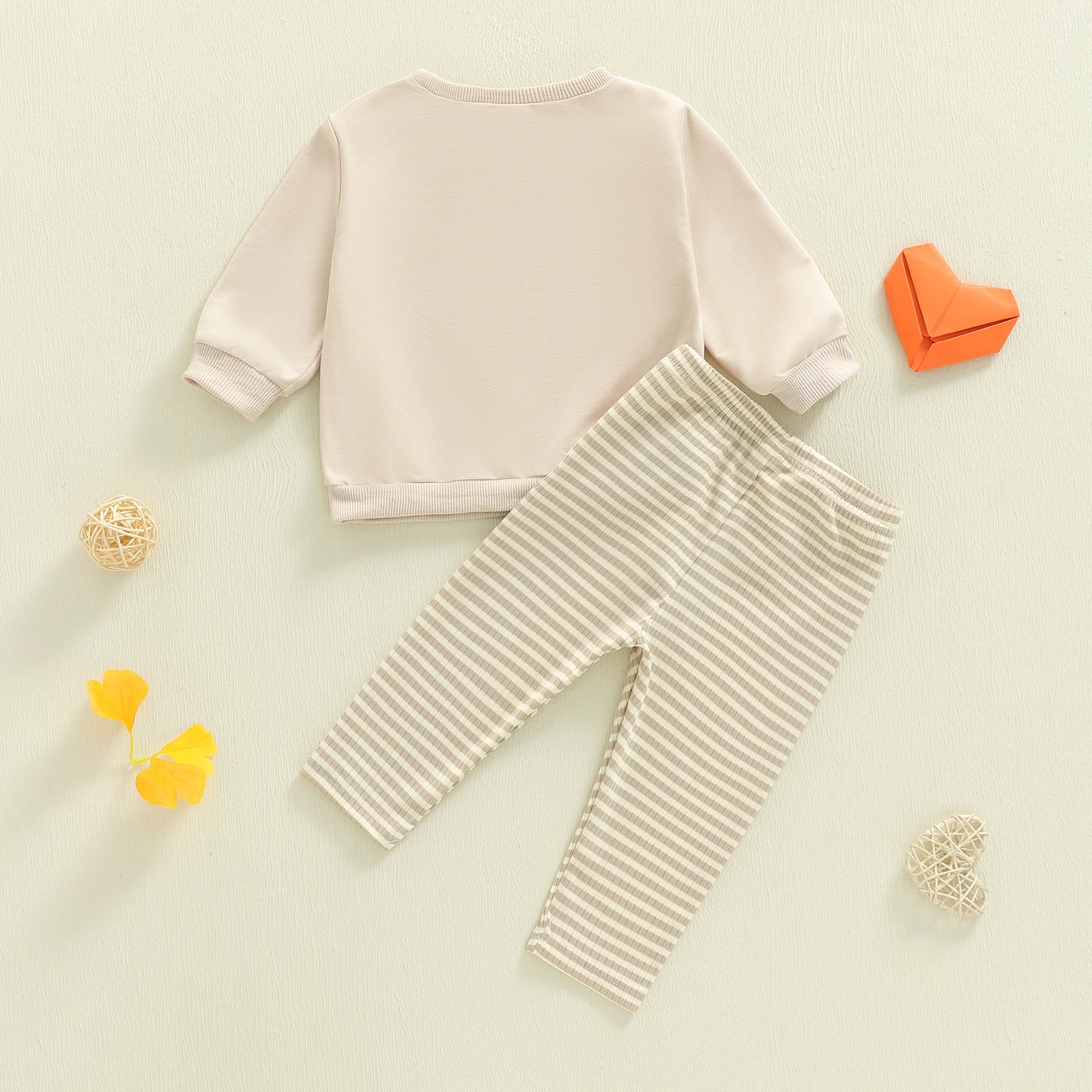 Tregren conjunto bebé otoño jersey bordado pantalón rayas - imagen 2