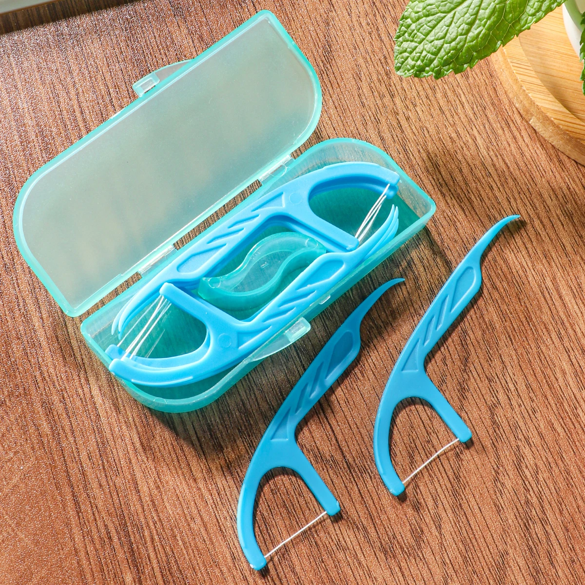 1050/600/300/150/30PCS Blue Mint Big Mouth Flosser - Viene en una bolsa con una caja de transporte, regalo gratis - La caja de transporte es sellada - imagen 3