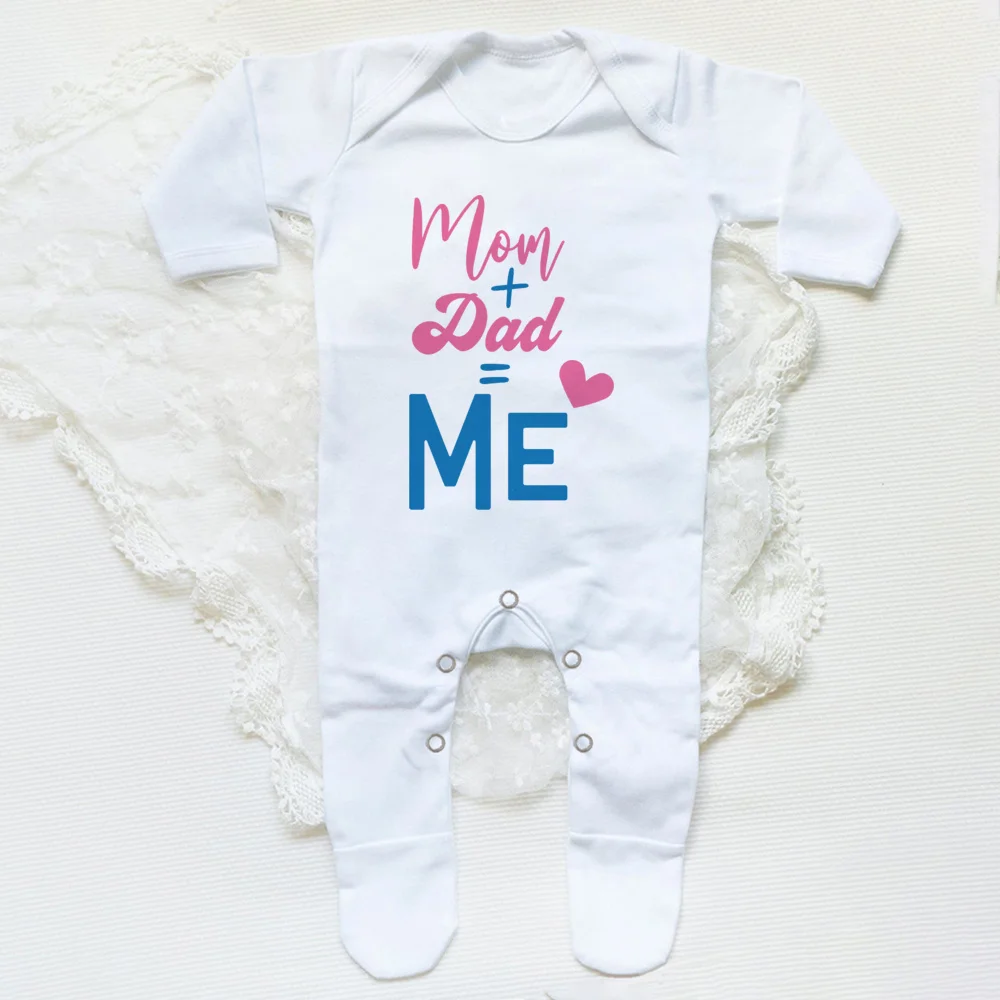 Mamá papá yo Babygrow traje de dormir mameluco infantil bebé que viene a casa traje Newbron ducha regalo ropa de bebé niños niñas traje de dormir blanco - imagen 5