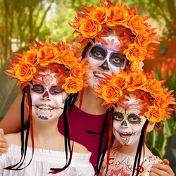 Corona floral Día de los Muertos – Diadema infantil caléndula