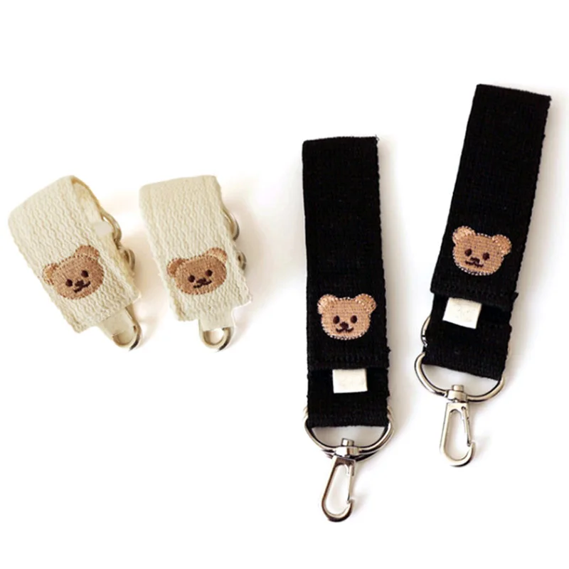Gancho de dibujos animados de oso bordado, Clip Universal duradero para cochecito de bebé, ganchos para colgar bolsas de mamá, accesorios para bolsas de pañales - imagen 5