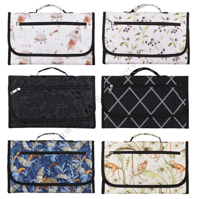 Cambiador bebé plegable impermeable con bolsillos portátil viaje - imagen 4