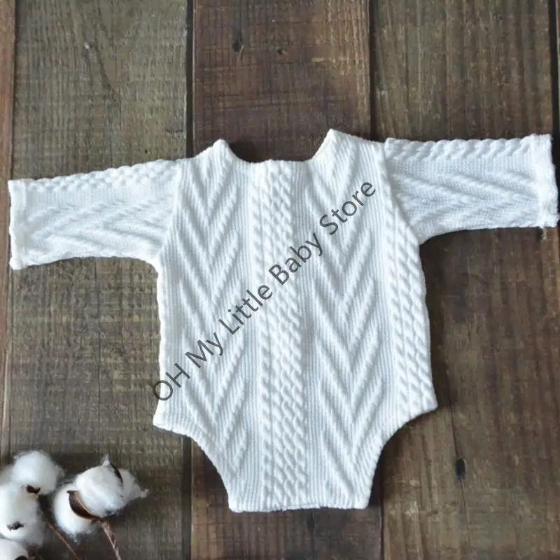 M76C Tricoting Romper pour bébé photographie neuf-né garçon unisexe vêtements photos Photoshotage - imagen 3