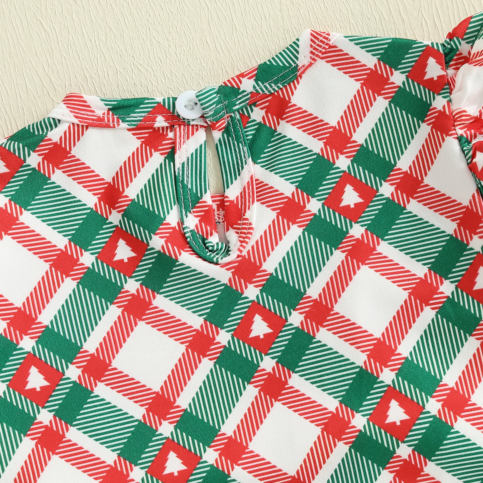 Mono para niñas de 0 a 18 meses, manga larga, cuello redondo, bordado a cuadros, mameluco de alce, ropa de Navidad - imagen 5