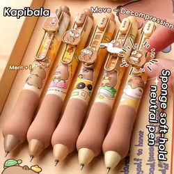 Bolígrafos de Gel retráctiles de secado rápido, 0,5mm, escritura suave, tinta negra, bonitos bolígrafos de estudio para exámenes con Clip de Metal, papelería para escuela y oficina, 5 uds.