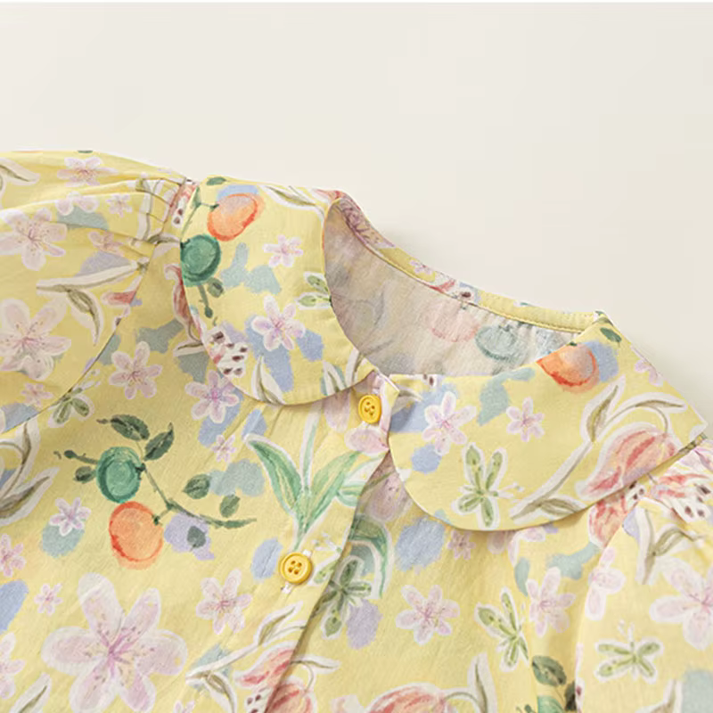Conjunto verano niña – Top manga floral y pantalón corto - imagen 5