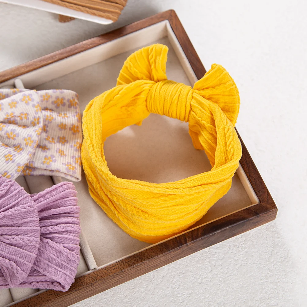 Diademas elásticas vintage para bebé niña con flores y lazos - imagen 2