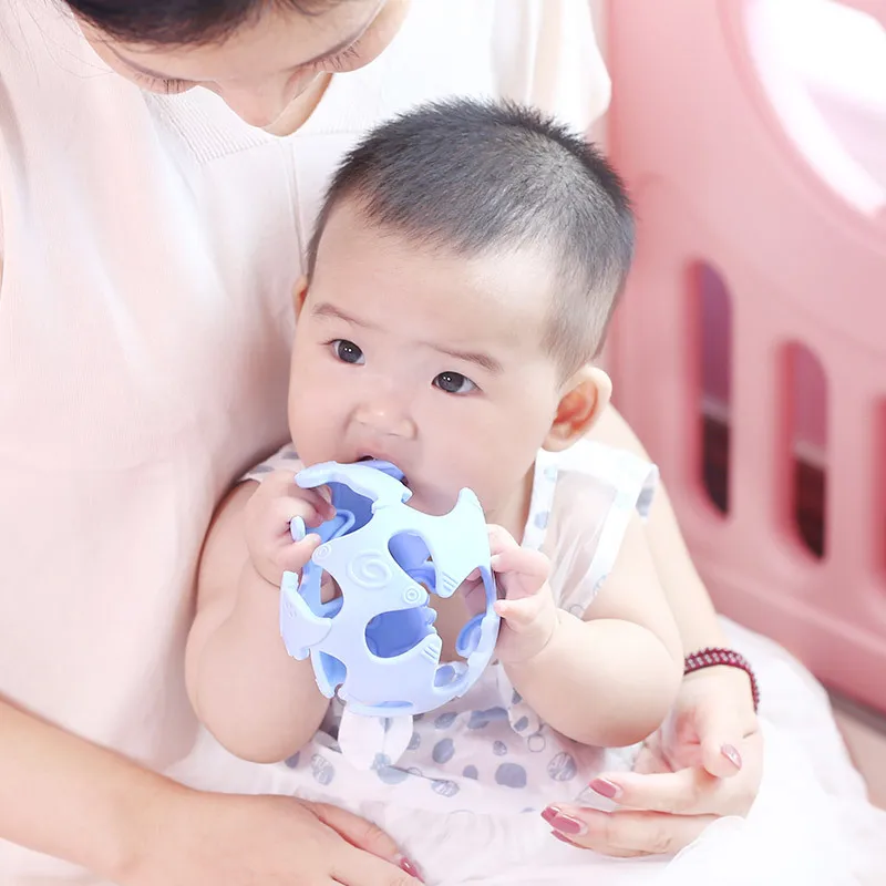 * Dinosaurio de silicona de grado alimenticio 3D estéreo Gel dental Yoga Bola de captura manual mordedor creativo bebé rompecabezas juguete Molar - imagen 5