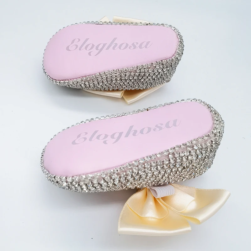 Corona de joyería de lujo para niña, zapatos de cuna Bella de 0 a 1 año con diadema a juego, nombre personalizado, regalo para recién nacido - imagen 4