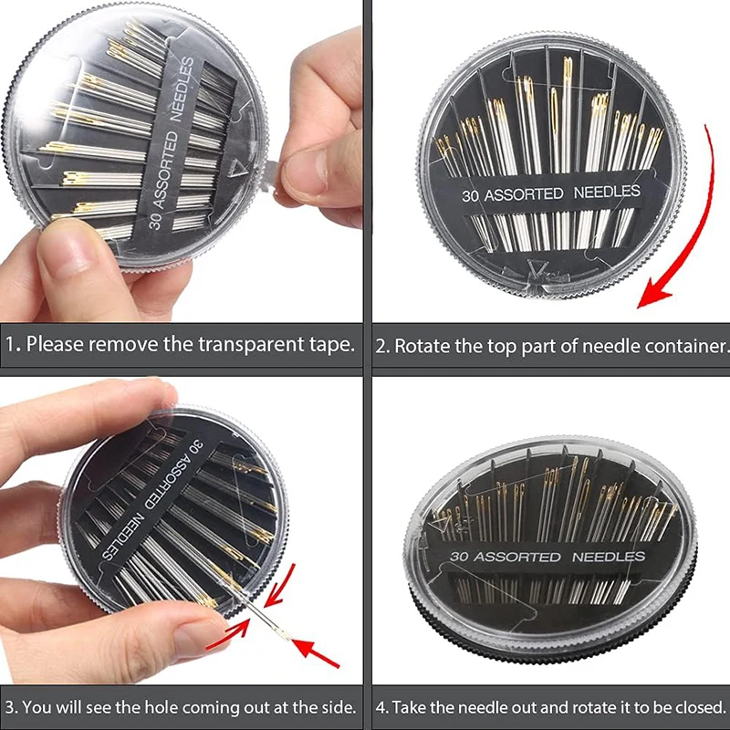 Hilo de coser aguja de coser accesorios de costura profesionales portátiles para viajes en casa principiantes elementos esenciales de reparación duraderos TMZ - imagen 3