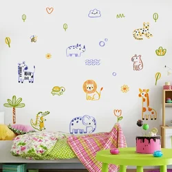 Pegatinas de pared infantiles jirafa y elefante para decorar