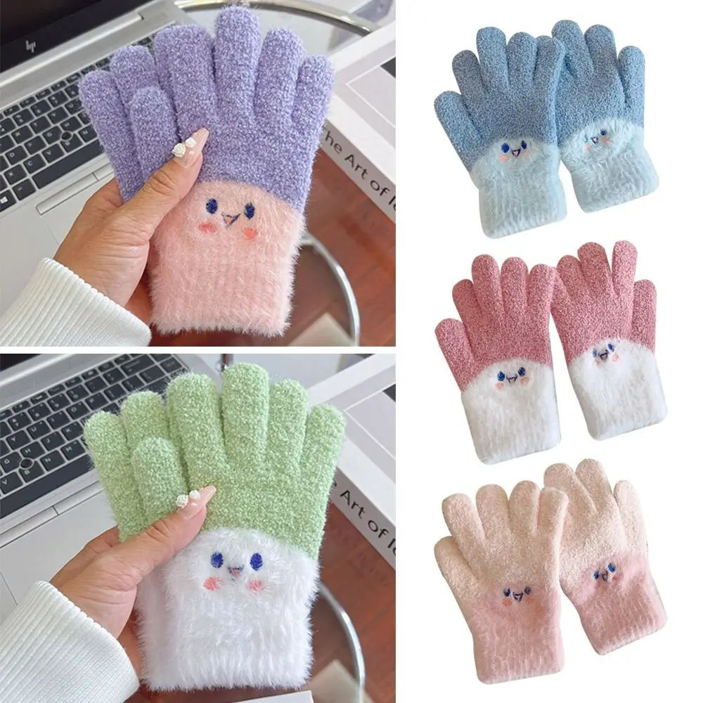 Guantes cortaviento de invierno color caramelo elásticos para niños - imagen 2