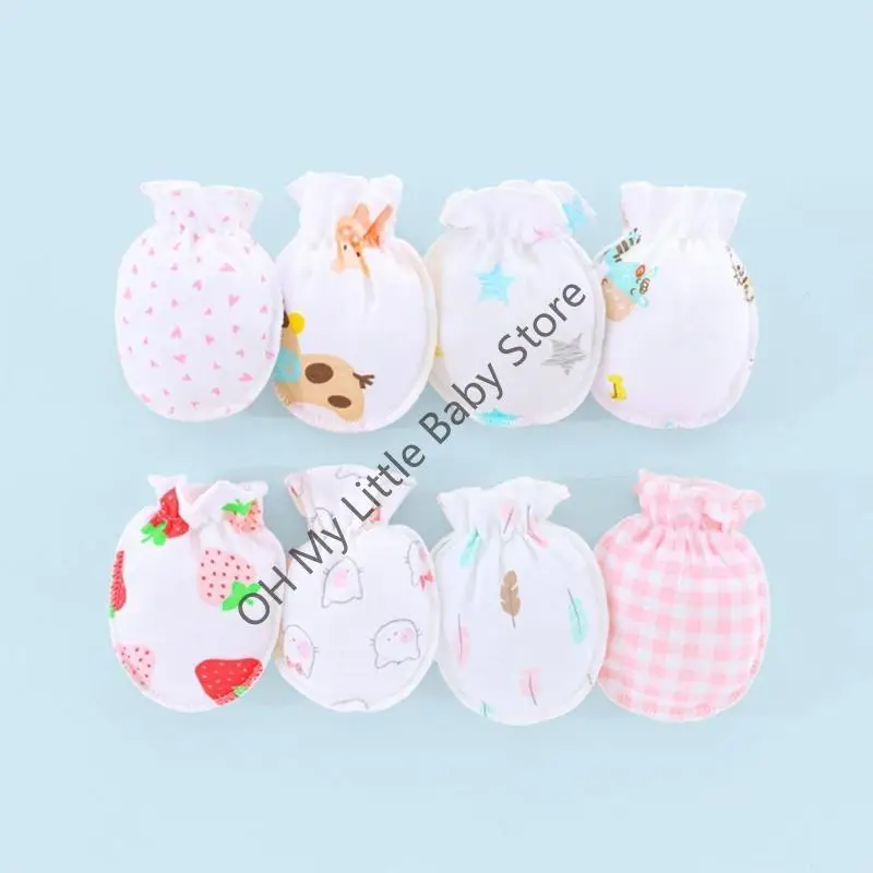 M76C 신생아 아기 면 만화 장갑 남여 공용 아기 장갑 0-5개월 아기 - imagen 4