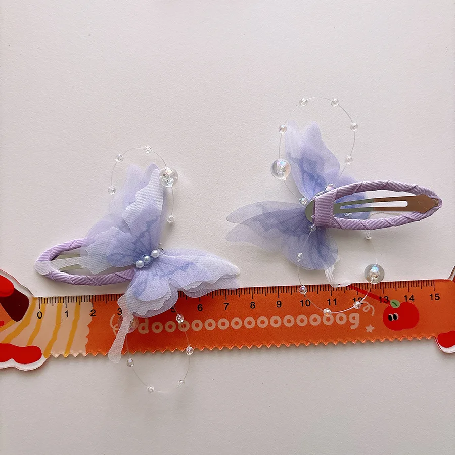 Flequillo con clip mariposa para tocado de pelo infantil princesa - imagen 4