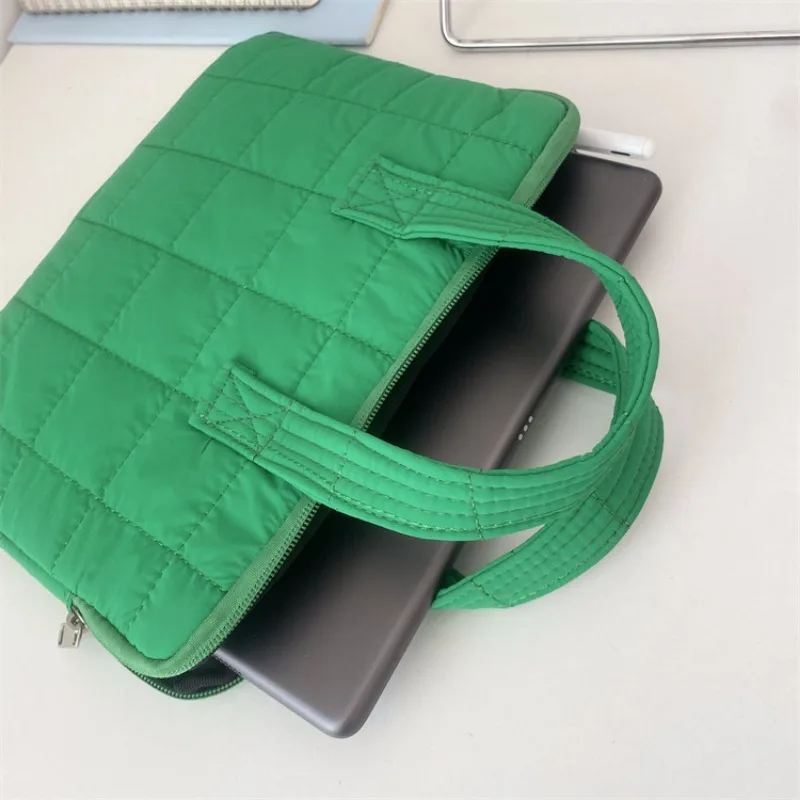 Bolsa protectora a cuadros para ordenador portátil, funda suave con asa, accesorios para portátil - imagen 4