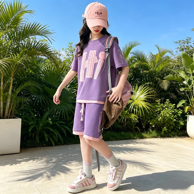 Conjuntos de verano para niñas: camisetas manga corta y pantalones cortos - imagen 5