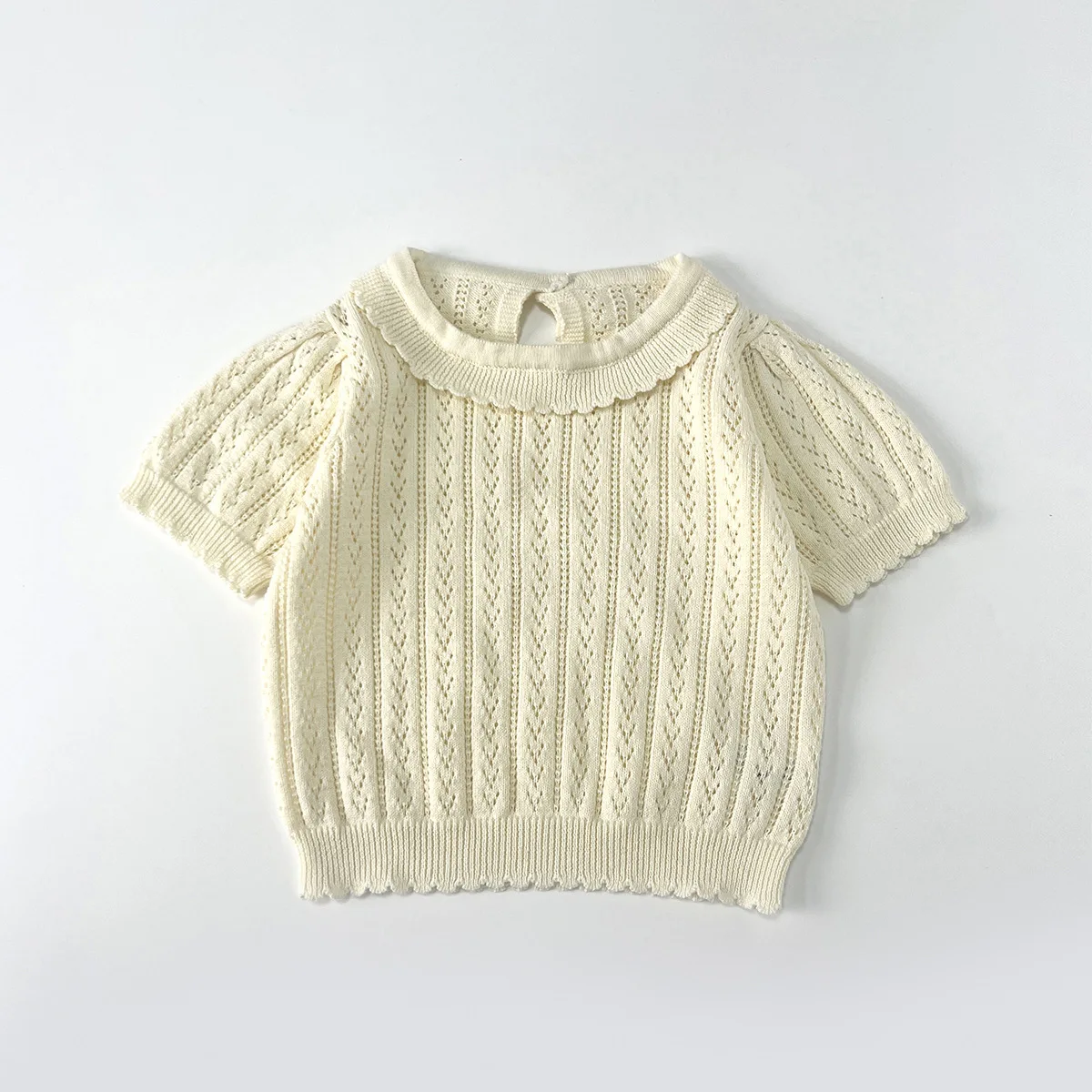 Camiseta de punto hueca para niños – manga corta fina de verano - imagen 2