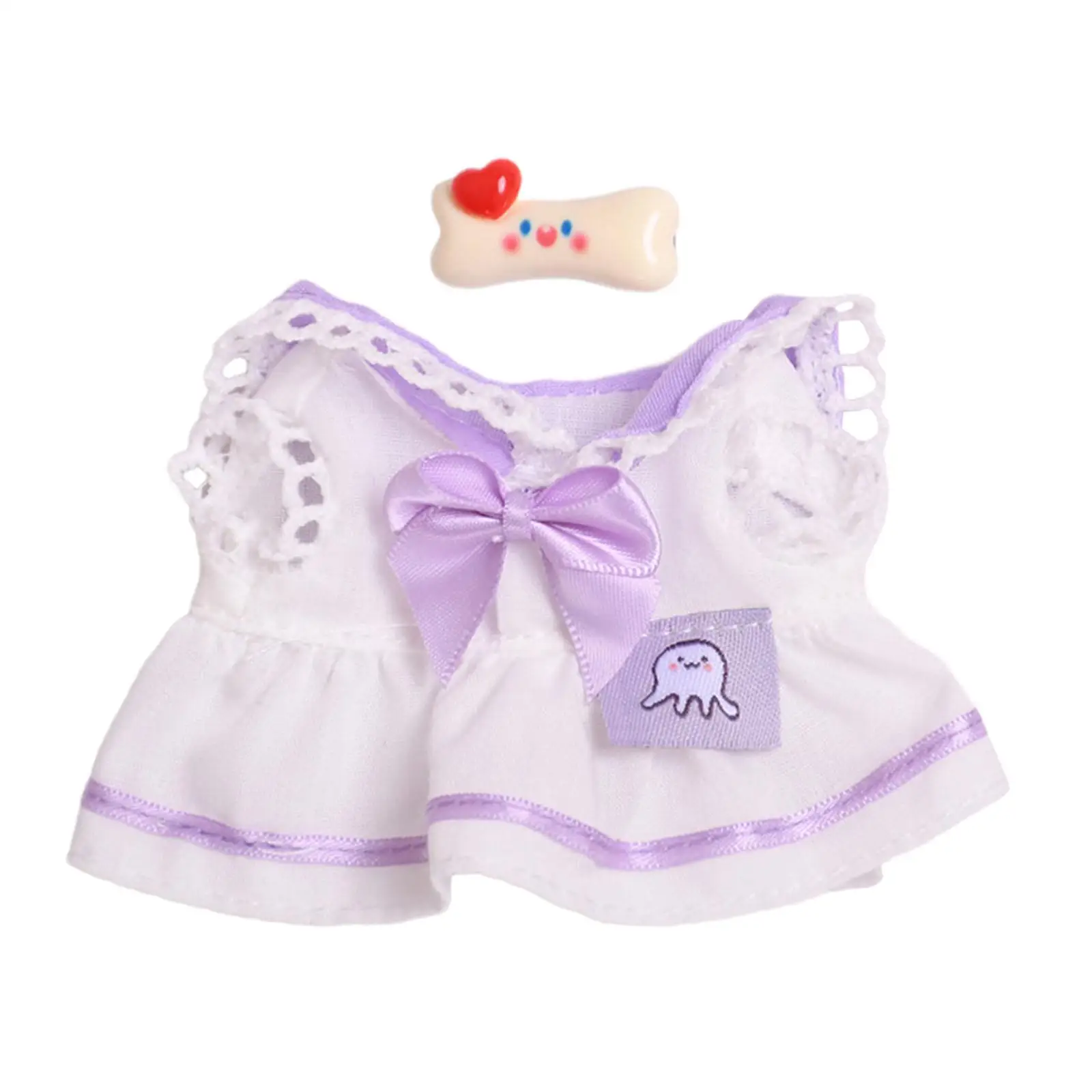 Fashion Dolls Dress Suit Soft Handmade Clothing Miniature Clothing Bow Tie Dress Suit for 15cm Dolls Dress up Children's Gifts