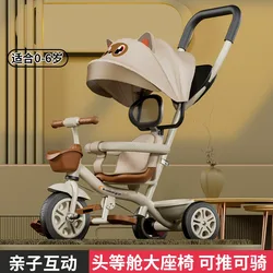 Triciclo evolutivo para bebé con manillar empujable paseo cómodo