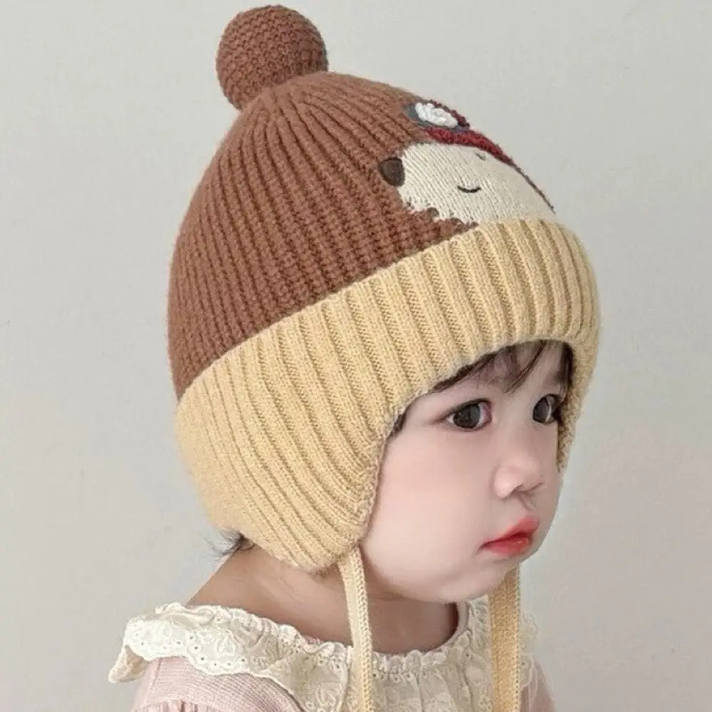 Nuevo gorro bonito de dibujos animados para niños, gorro grueso a prueba de frío con protección para los oídos, gorro tejido cálido a prueba de viento para niños - imagen 4