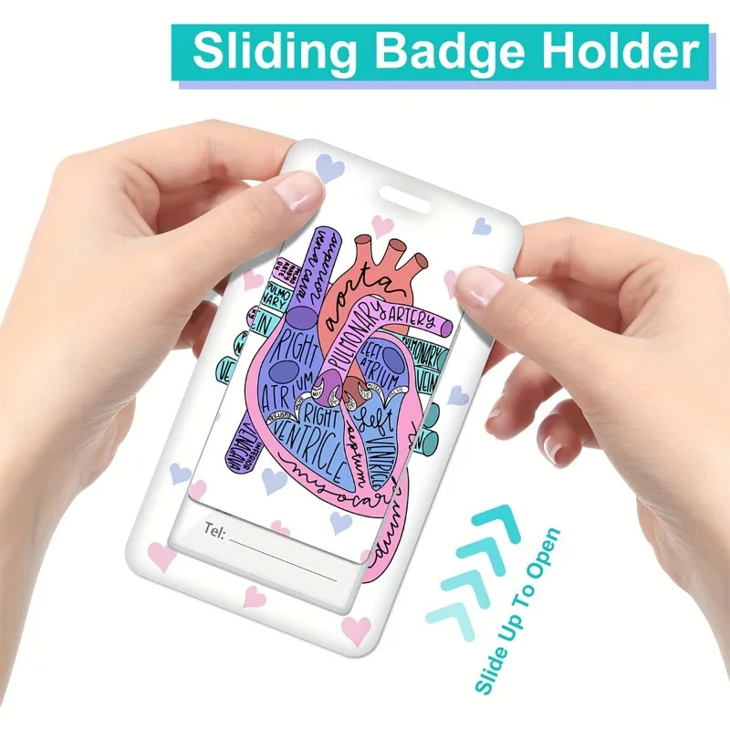 Cordón retráctil con soporte para tarjeta de identificación, Clip giratorio, cordón de enfermera de salud Mental para enfermera, profesora, trabajo de oficina, mujeres - imagen 3