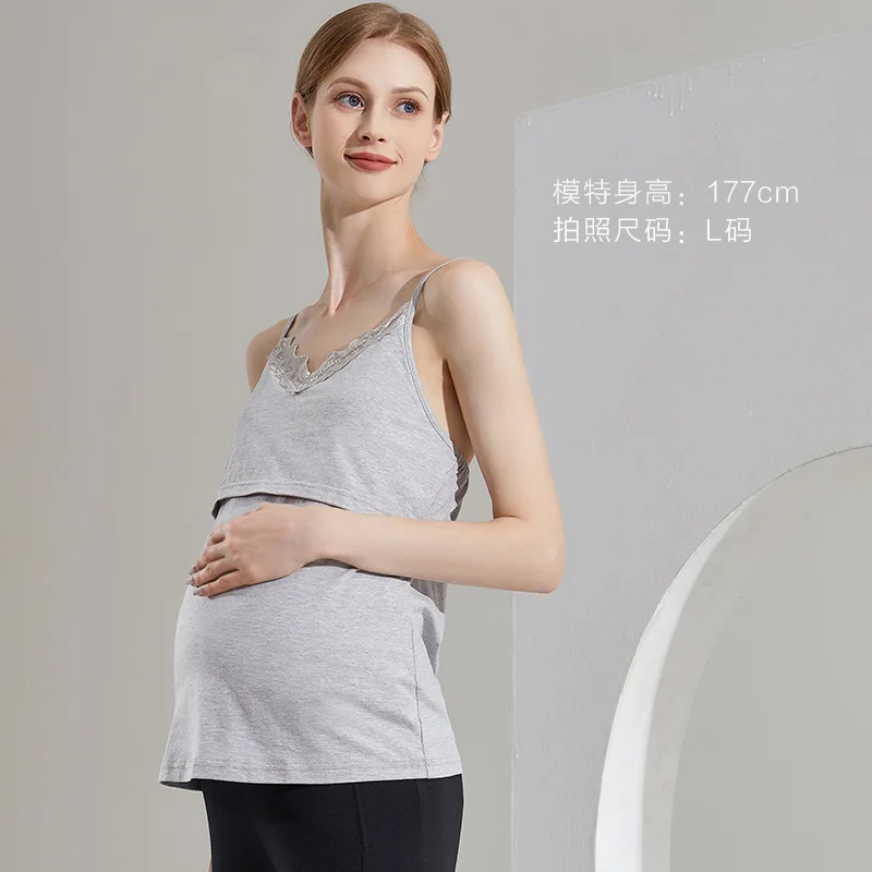 Camisetas sin mangas de maternidad para mujer, chaleco para amamantar, chaleco para embarazo, ropa de maternidad - imagen 4