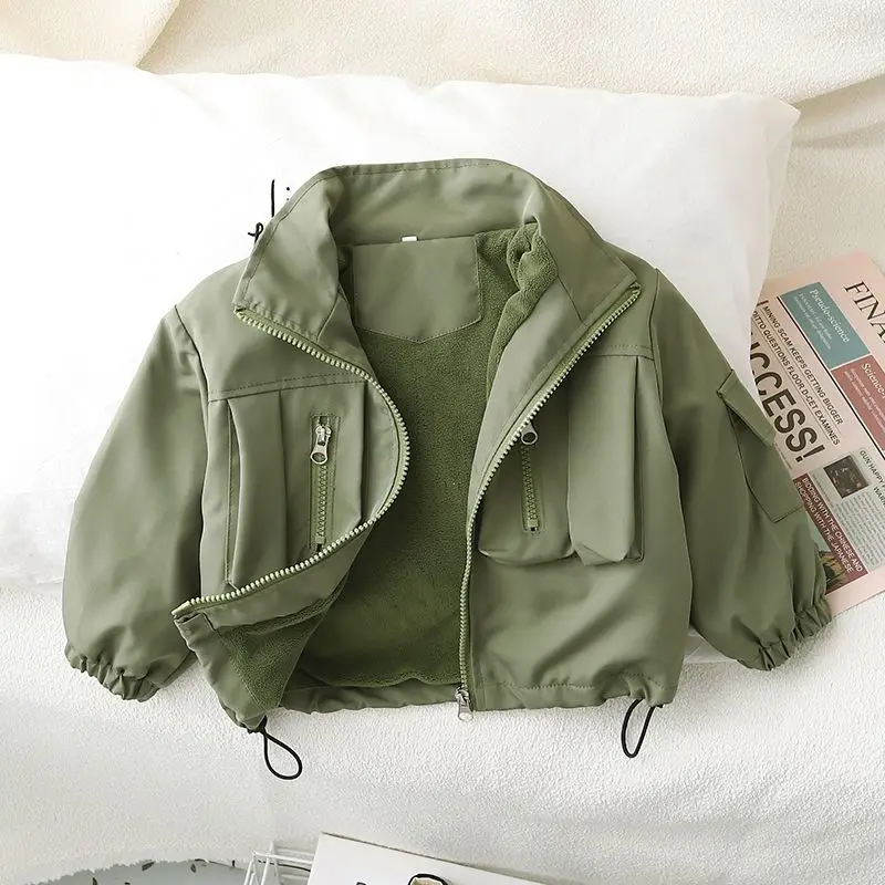 Chaqueta acolchada para niños de invierno con forro polar térmico - imagen 5