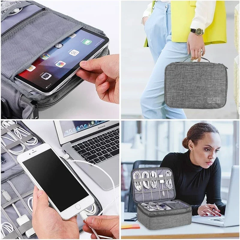 Organizador cables USB viaje – Bolsa almacenamiento niños - imagen 5