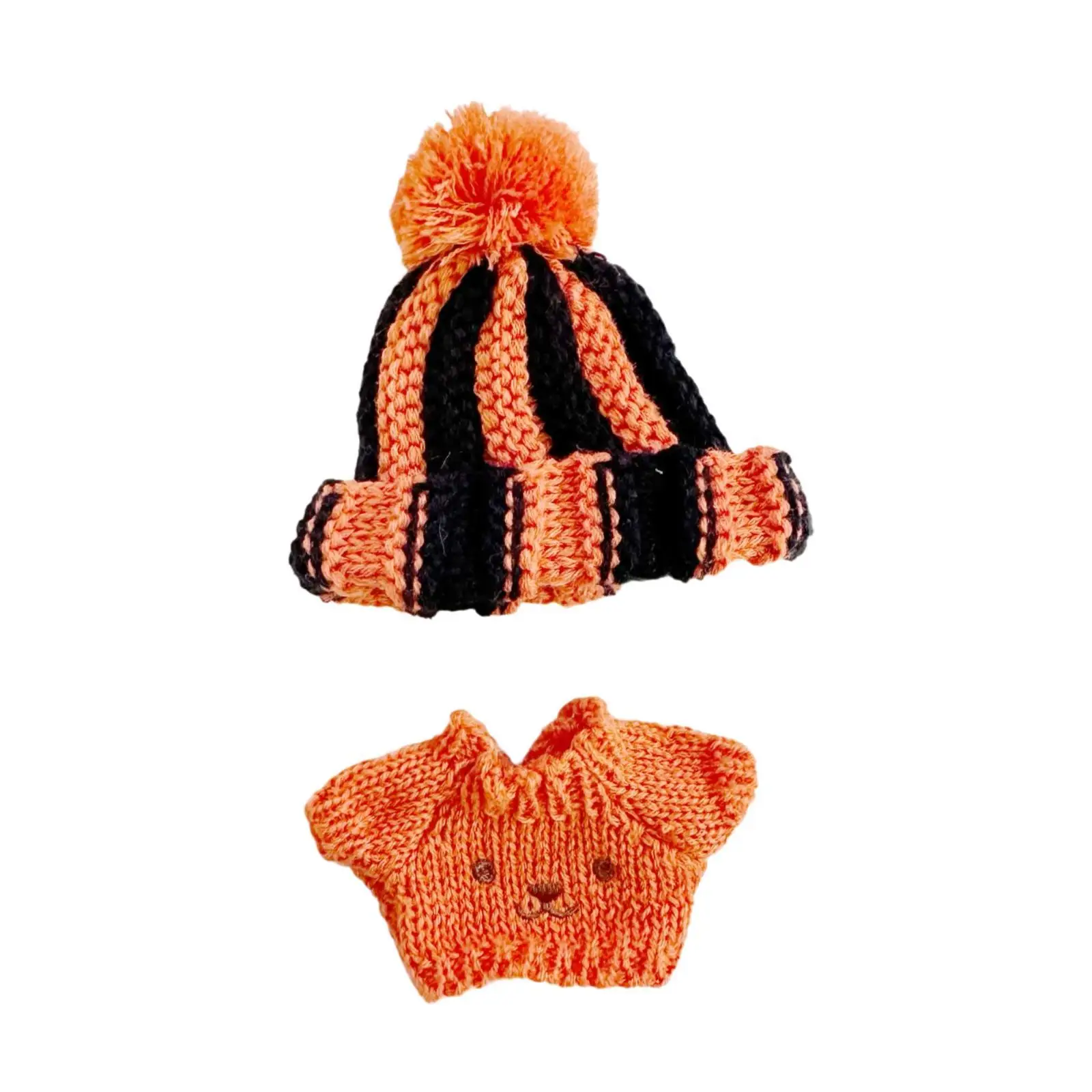 Set of 2 Doll Sweater And Hat for Mini Dolls, Clothing for 15/17cm Plush Figures