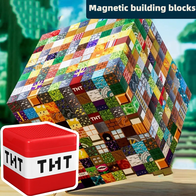 Juego de caja de almacenamiento de juguetes de bloques de construcción magnéticos, juguetes de montaje DIY para niños, juguetes educativos, modelo de bloques de construcción, regalo de Navidad - imagen 3