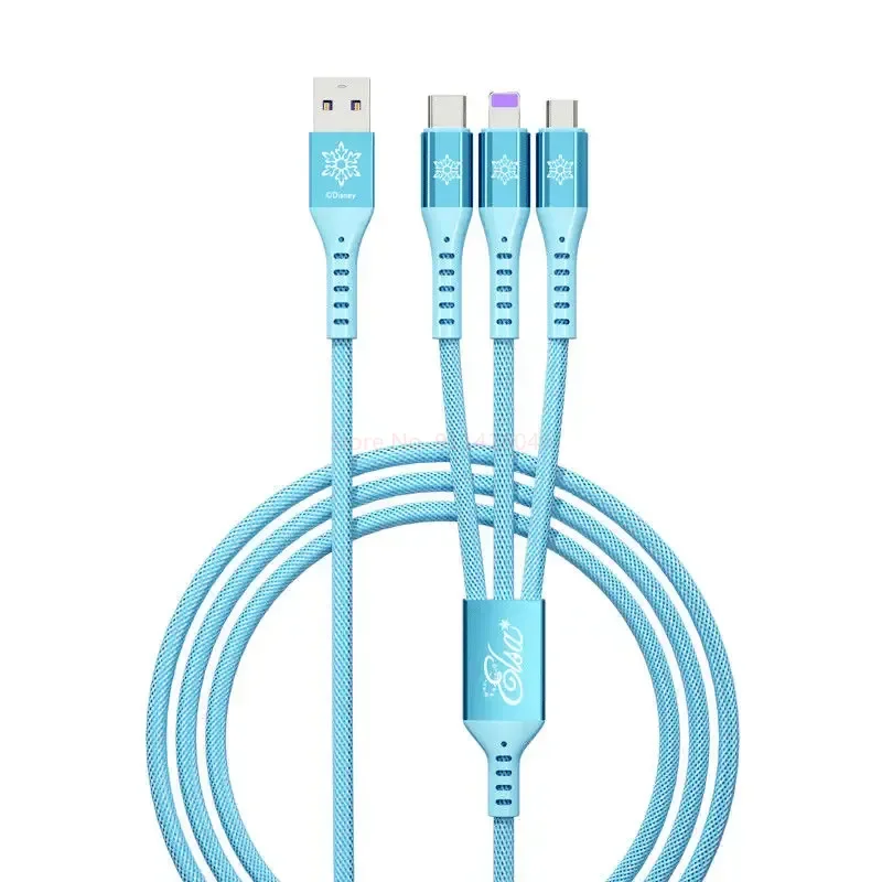 Cable de carga de datos 3 en 1 de Disney, Cable de carga rápida de fresa Winnie The Pooh Frozen para cargador USB Micro tipo c Lightning - imagen 5