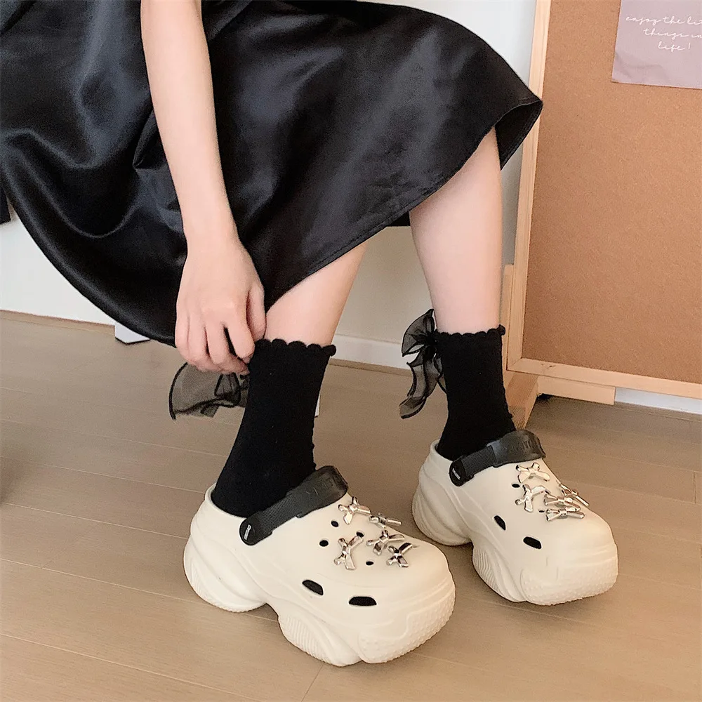 Zuecos plataforma para niños con lazo – Suela extragruesa duradera - imagen 2