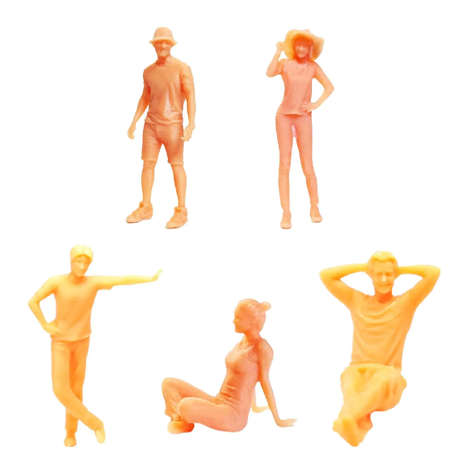 1/64 Scale Model People DIY Scenery Realistic Unpainted Figures for Fairy Garden