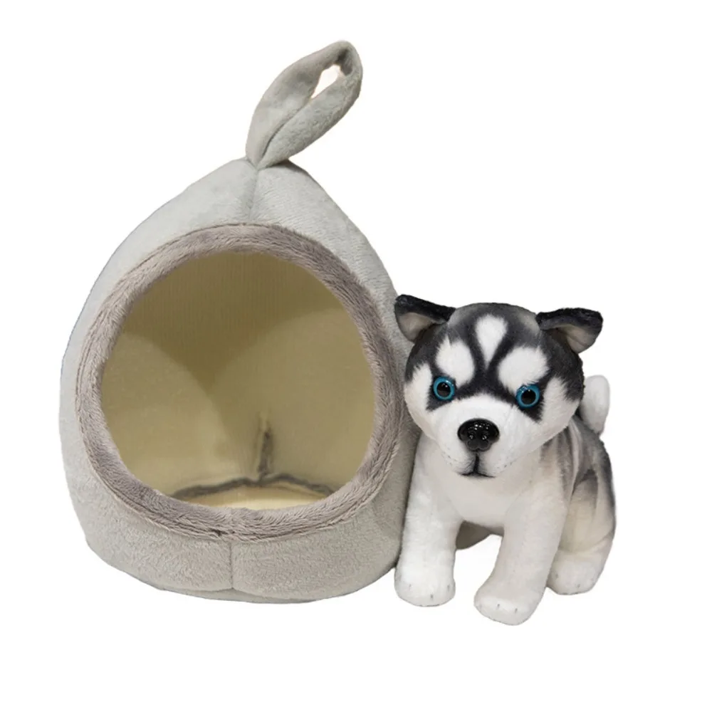 Divertido juguete de simulación suave para perros desmontable con casa para perros, decoración para habitación de animales, nido para perros, regalo de cumpleaños - imagen 3