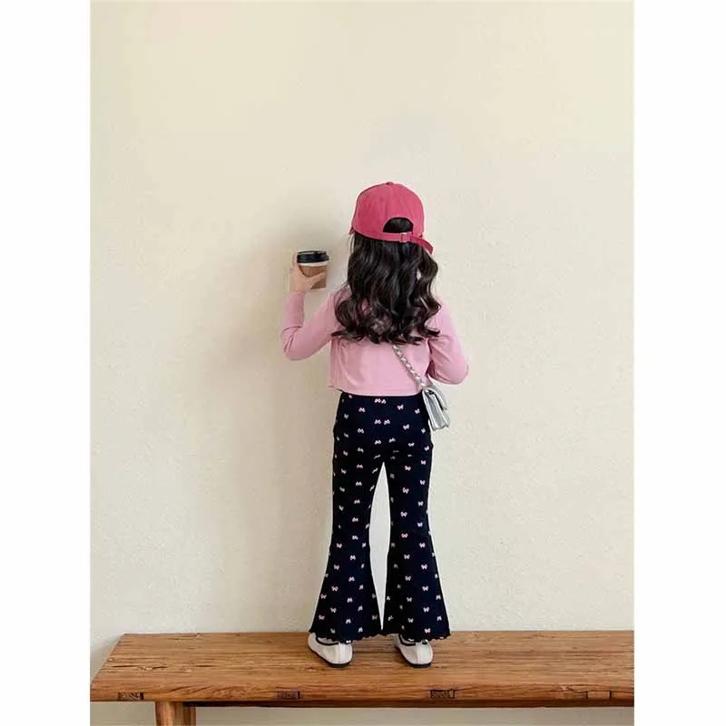 Conjuntos de primavera para niñas con pantalón pajarita y camiseta - imagen 4